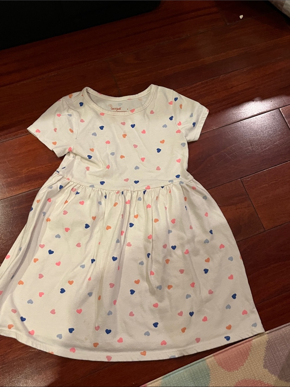 Kids 5T Cat & Jack Cream Heart Dress Preloved must bundle